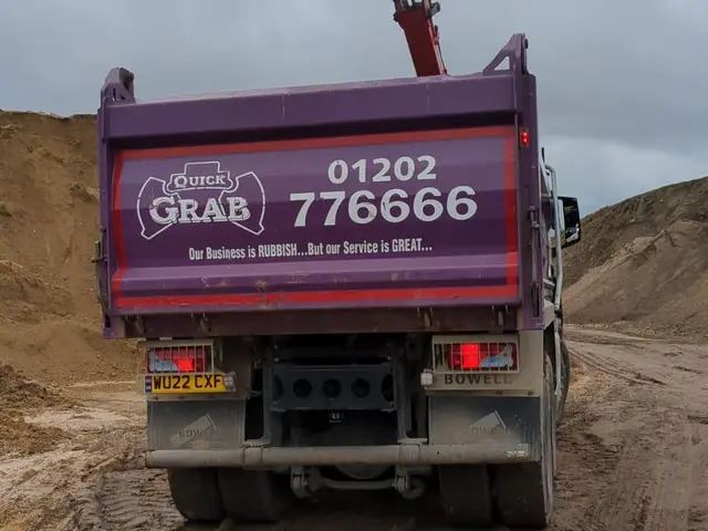Quick Grab lorry rear view, Ringwood grab hire fleet